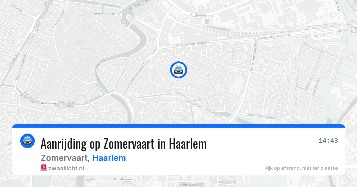 Aanrijding op Zomervaart in Haarlem — 26 jun 2026