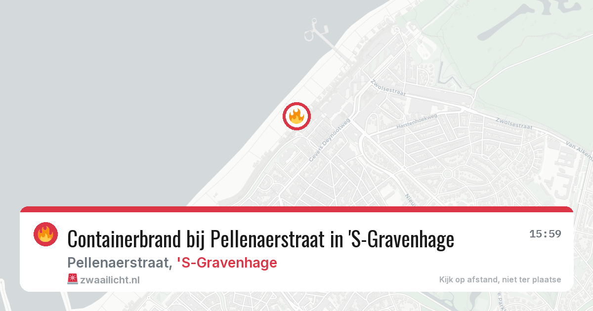 Containerbrand bij Pellenaerstraat in 'S-Gravenhage — 14 jun 2026