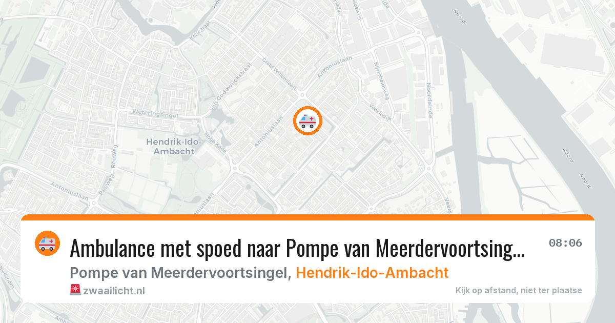 Ambulance met spoed naar Pompe van Meerdervoortsingel in Hendrik-Ido-Ambacht — 6 aug 2026