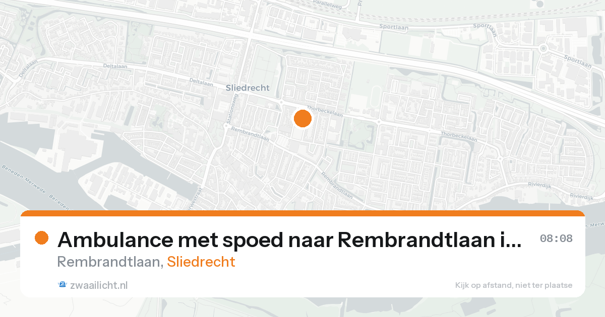 Ambulance met spoed naar Rembrandtlaan in Sliedrecht — 18 aug 2026
