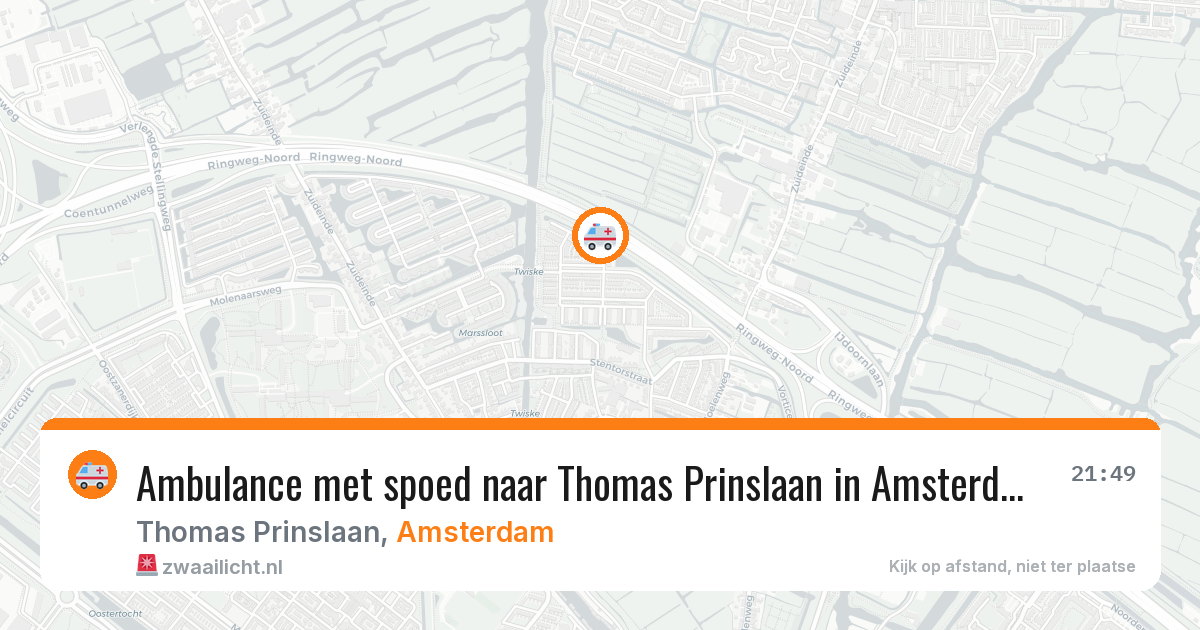 Ambulance met spoed naar Thomas Prinslaan in Amsterdam — 4 jul 2026
