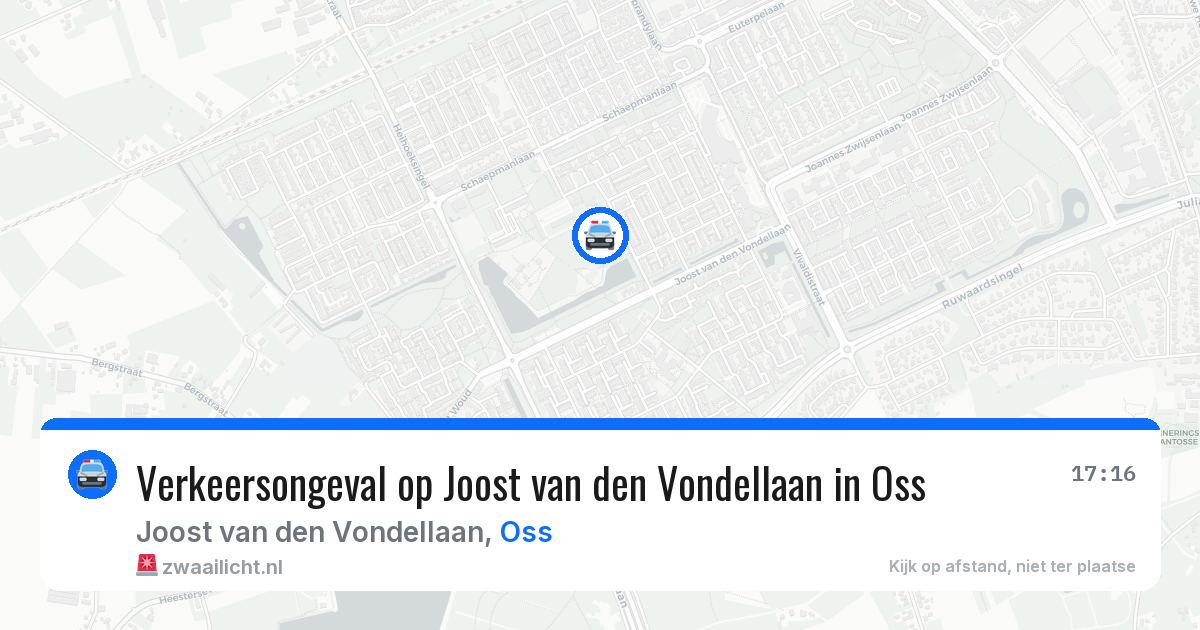 Verkeersongeval op Joost van den Vondellaan in Oss — 7 jul 2026