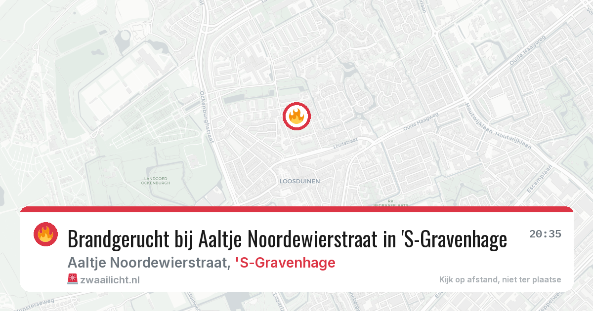 Brandgerucht bij Aaltje Noordewierstraat in 'S-Gravenhage — 28 jun 2026
