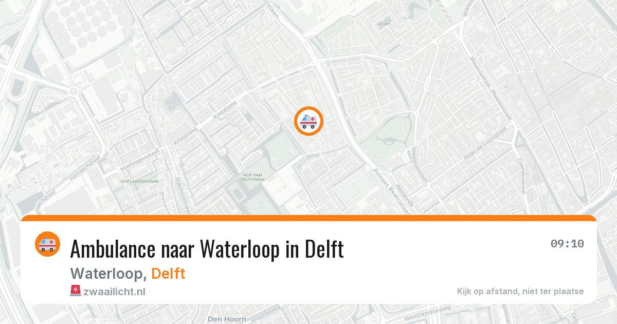 Ambulance naar Waterloop in Delft — 21 mei 2026