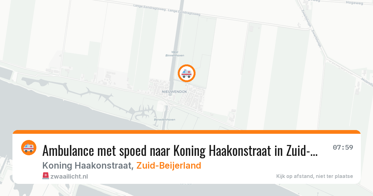 Ambulance met spoed naar Koning Haakonstraat in Zuid-Beijerland — 15 mei 2026