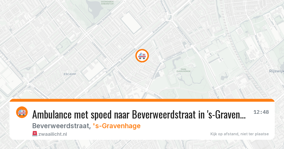 Ambulance met spoed naar Beverweerdstraat in 's-Gravenhage — 12 jun 2026