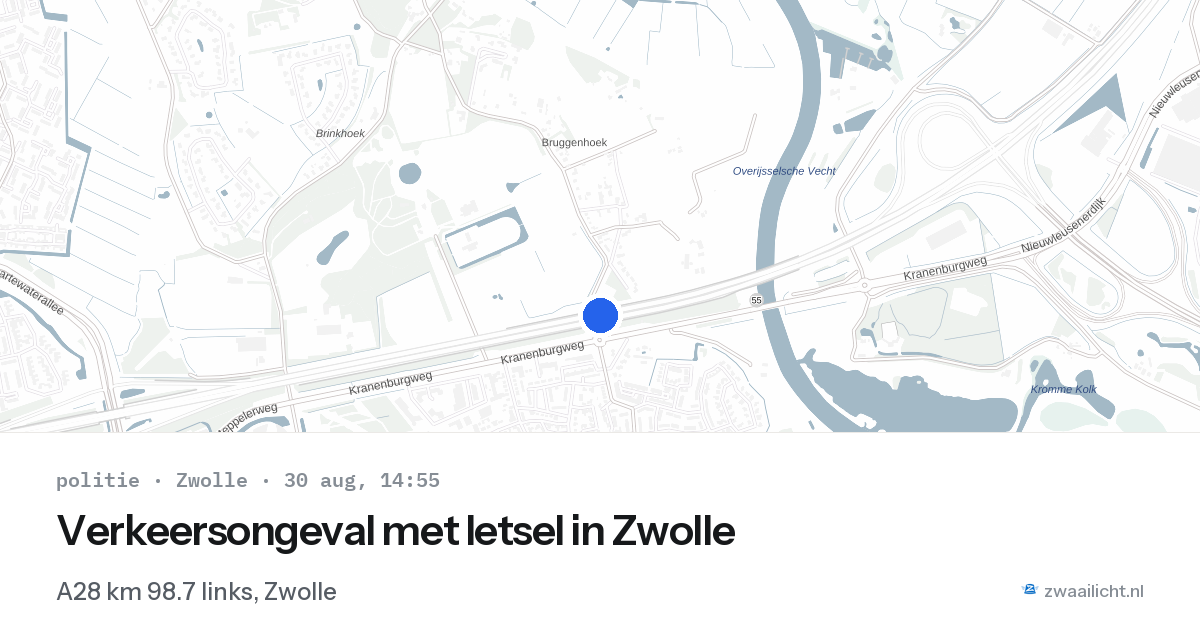 Verkeersongeval met letsel in Zwolle — 30 aug 2026