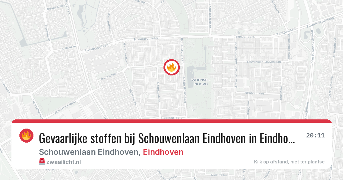 Gevaarlijke stoffen bij Schouwenlaan Eindhoven in Eindhoven — 29 jan 2026