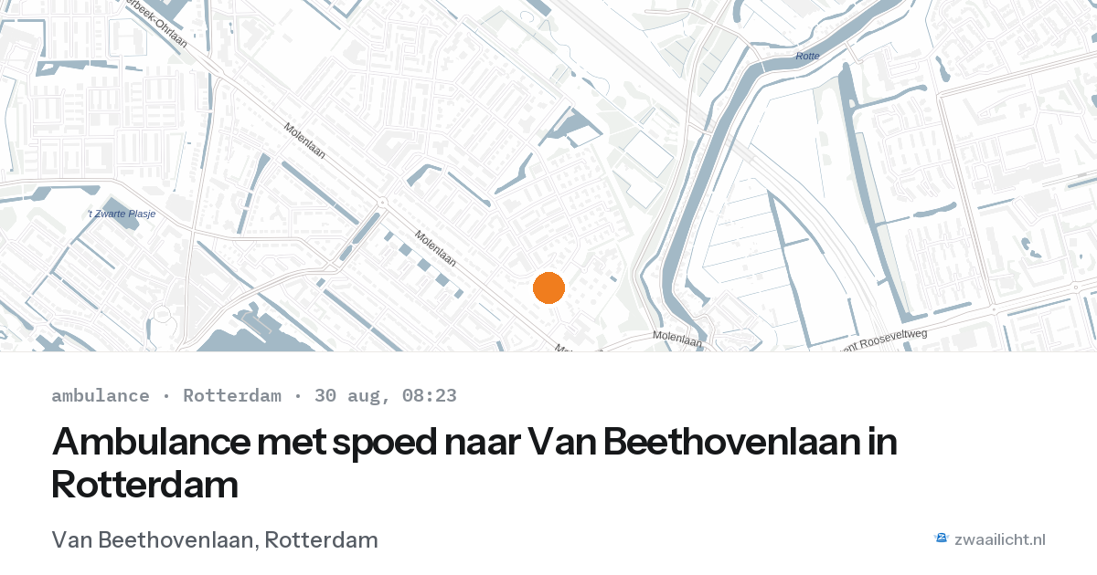 Ambulance met spoed naar Van Beethovenlaan in Rotterdam — 30 aug 2026