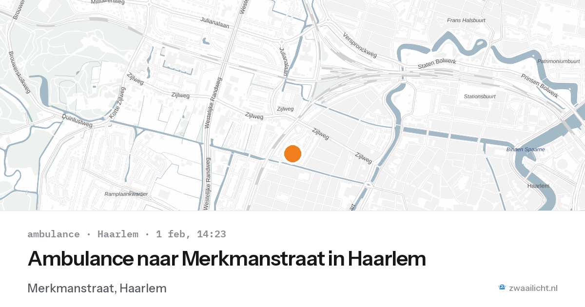 Ambulance naar Merkmanstraat in Haarlem — 1 feb 2026