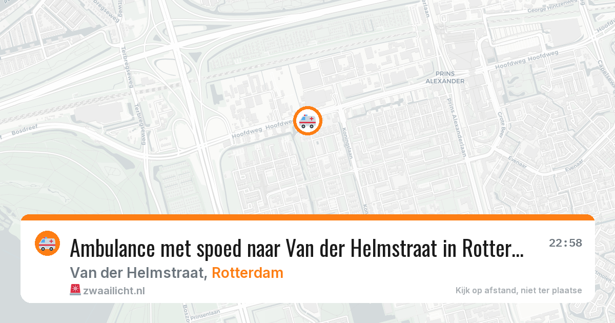 Ambulance met spoed naar Van der Helmstraat in Rotterdam — 22 mei 2026