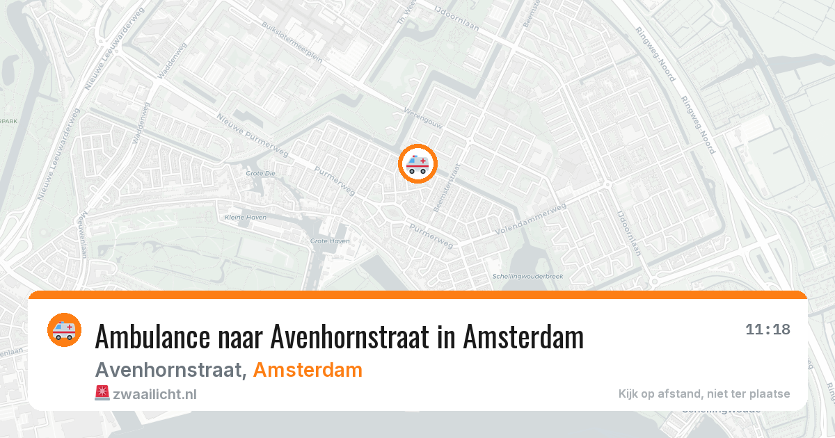 Ambulance naar Avenhornstraat in Amsterdam — 23 mrt 2026