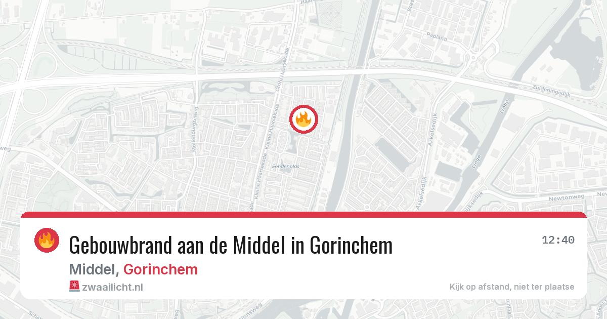 Gebouwbrand aan de Middel in Gorinchem — 21 jul 2026