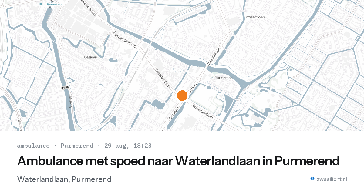 Ambulance met spoed naar Waterlandlaan in Purmerend — 29 aug 2026