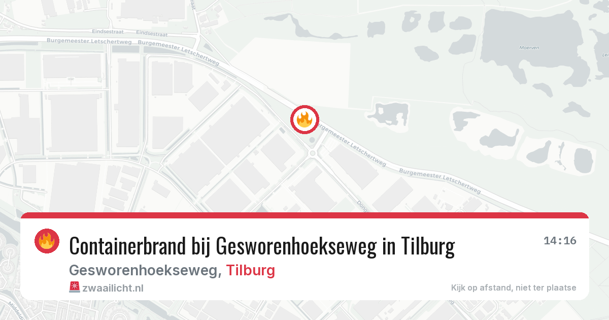 Containerbrand bij Gesworenhoekseweg in Tilburg — 11 jun 2026
