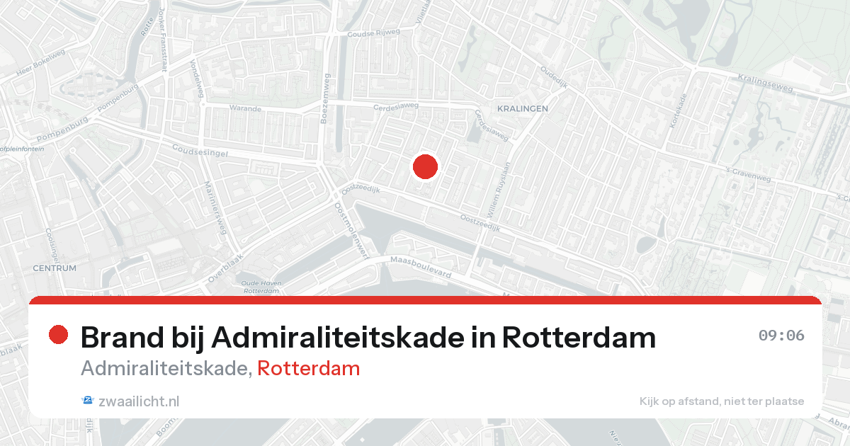 Brand bij Admiraliteitskade in Rotterdam — 26 aug 2026