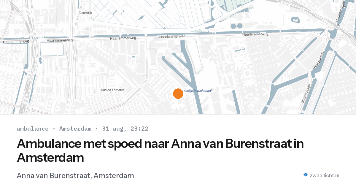 Ambulance met spoed naar Anna van Burenstraat in Amsterdam — 31 aug 2026