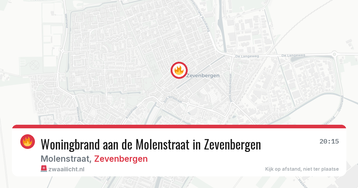 Woningbrand aan de Molenstraat in Zevenbergen — 17 mei 2026