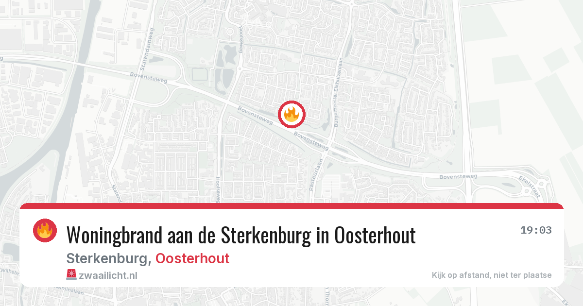 Woningbrand aan de Sterkenburg in Oosterhout — 5 jul 2026