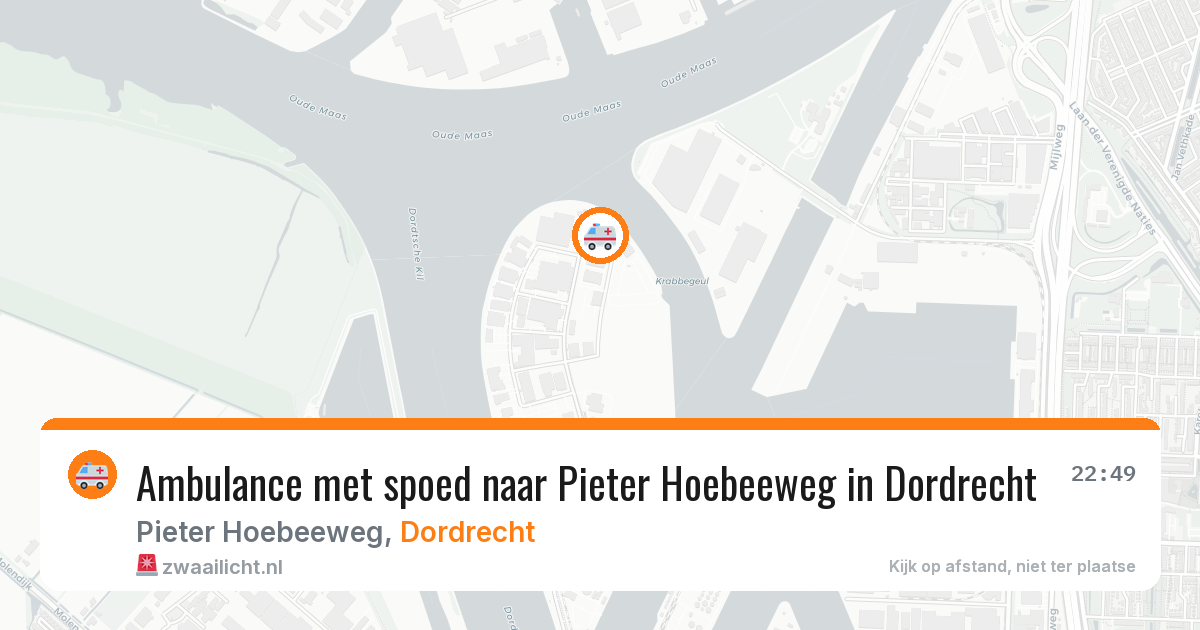 Ambulance met spoed naar Pieter Hoebeeweg in Dordrecht — 1 jun 2026
