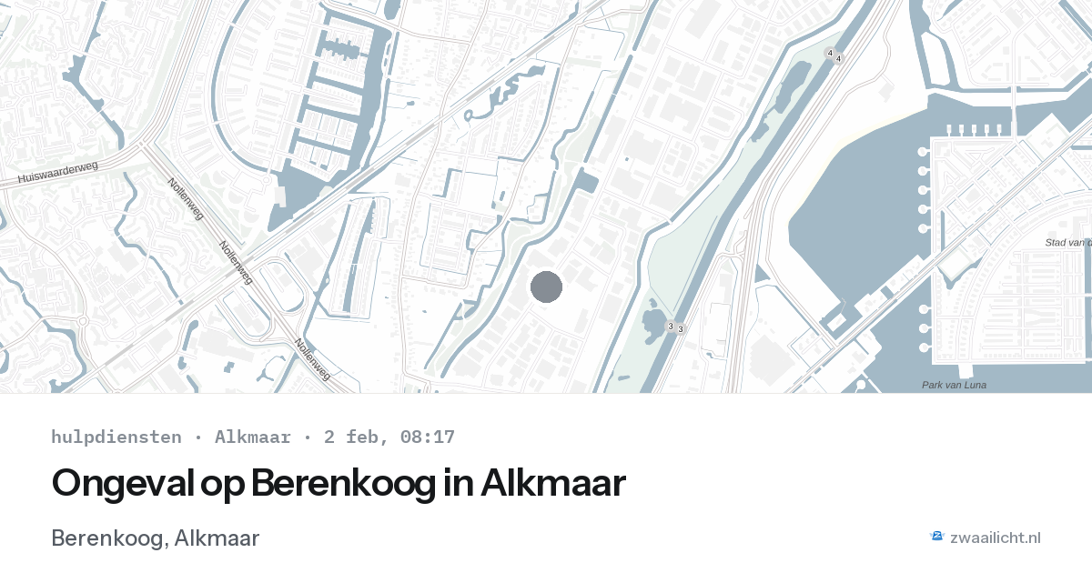 Ongeval op Berenkoog in Alkmaar — 2 feb 2026