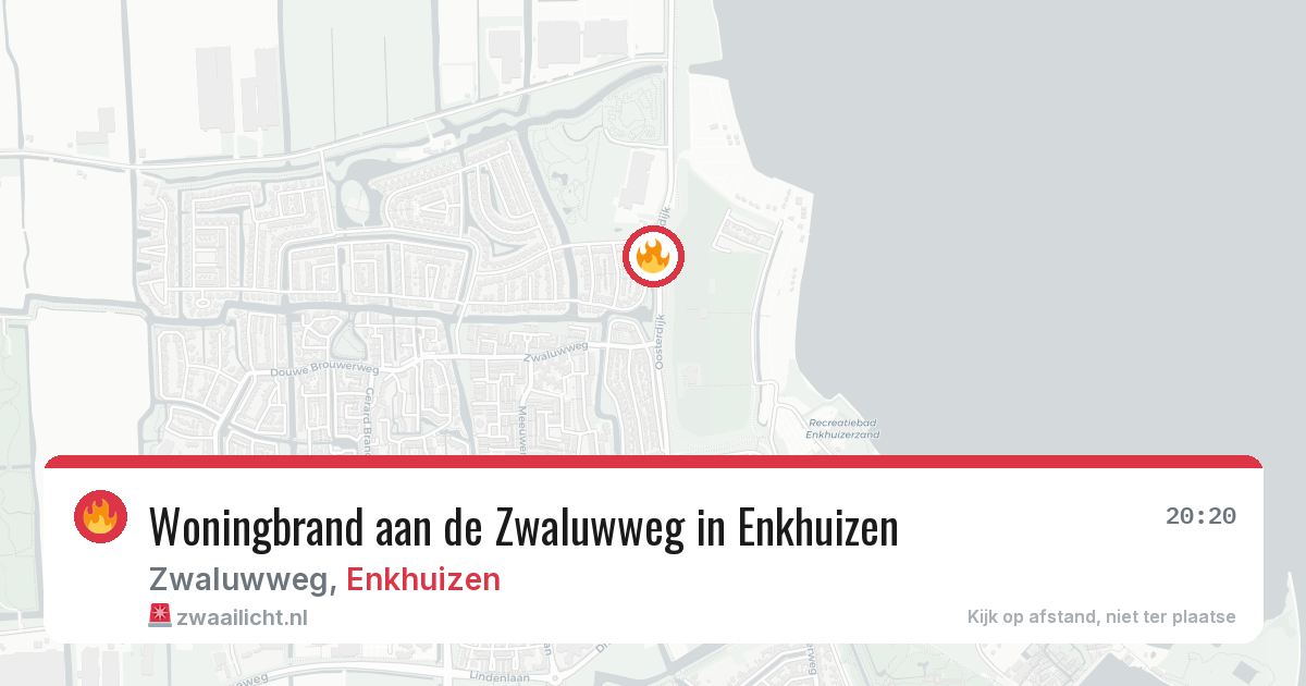 Woningbrand aan de Zwaluwweg in Enkhuizen — 1 mrt 2026