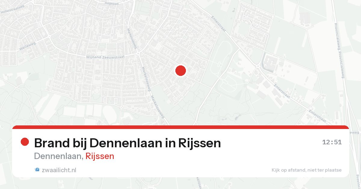 Brand bij Dennenlaan in Rijssen — 14 aug 2026