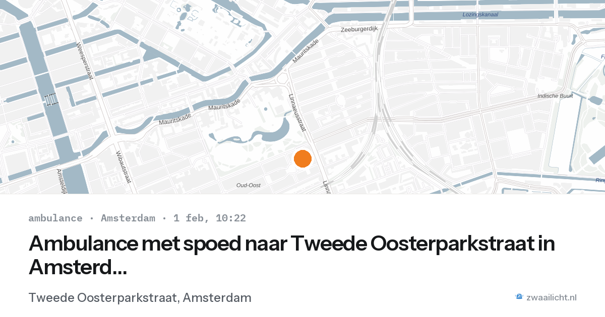 Ambulance met spoed naar Tweede Oosterparkstraat in Amsterdam — 1 feb 2026