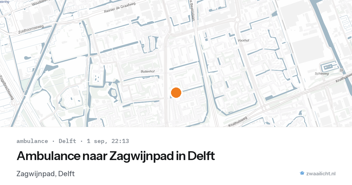 Ambulance naar Zagwijnpad in Delft — 1 sep 2026