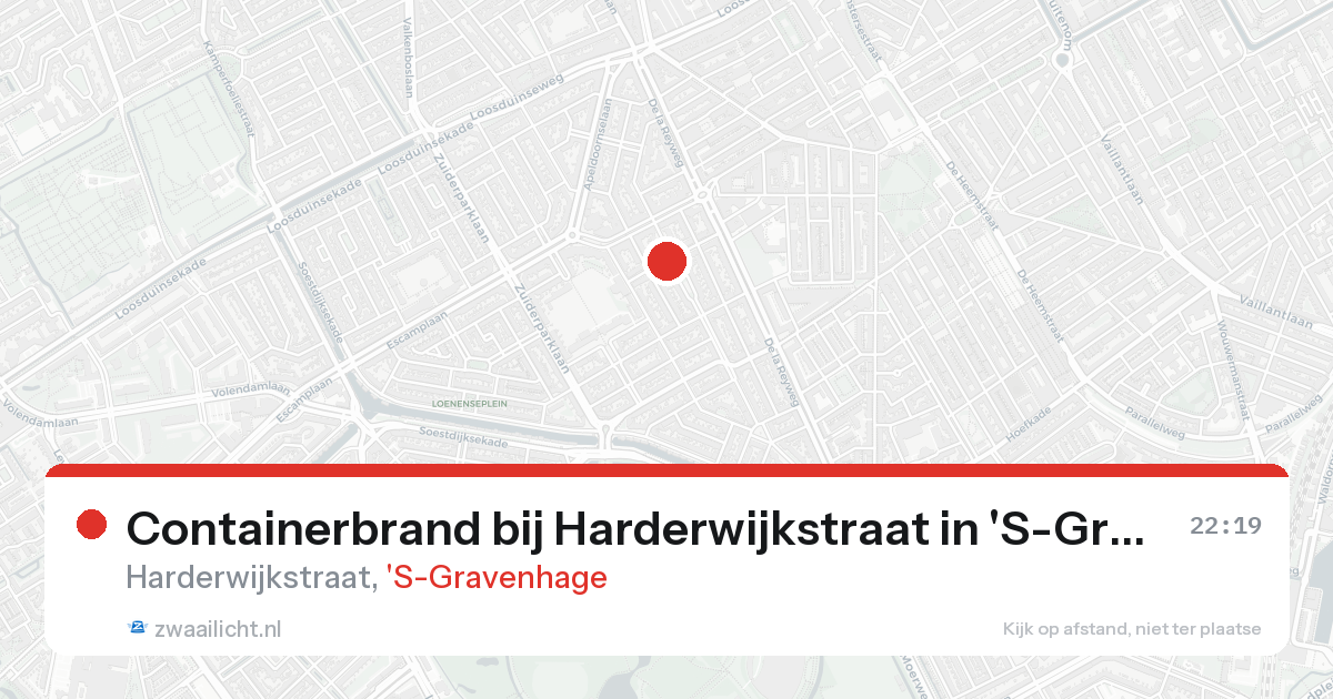 Containerbrand bij Harderwijkstraat in 'S-Gravenhage — 22 aug 2026