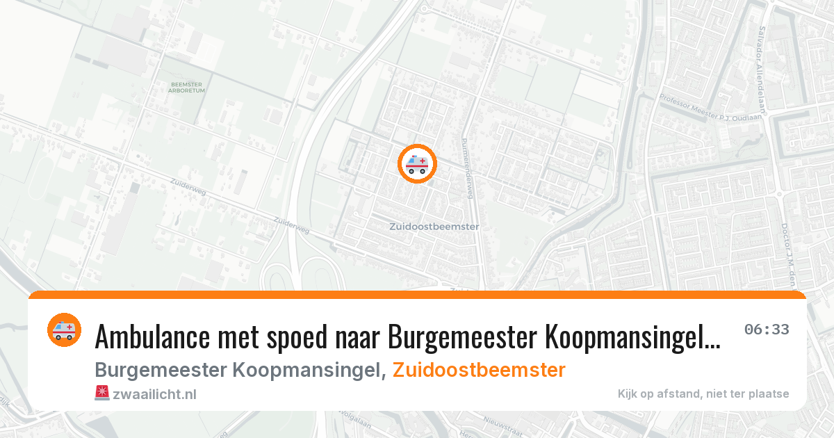Ambulance met spoed naar Burgemeester Koopmansingel in Zuidoostbeemster — 9 mei 2026
