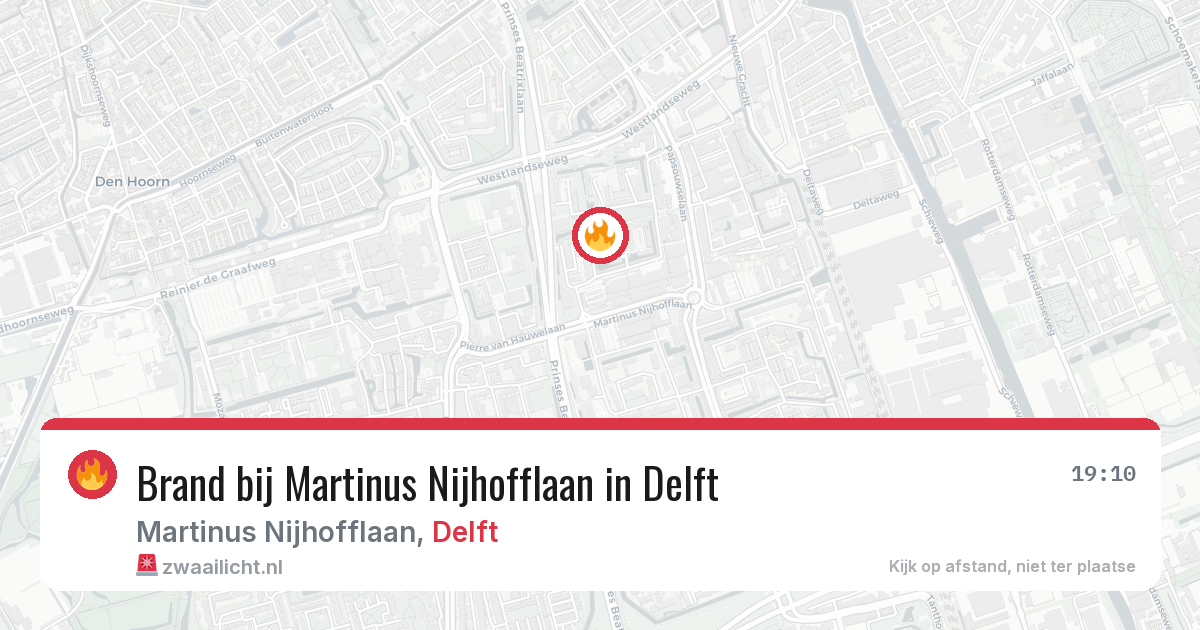 Brand bij Martinus Nijhofflaan in Delft — 10 mei 2026