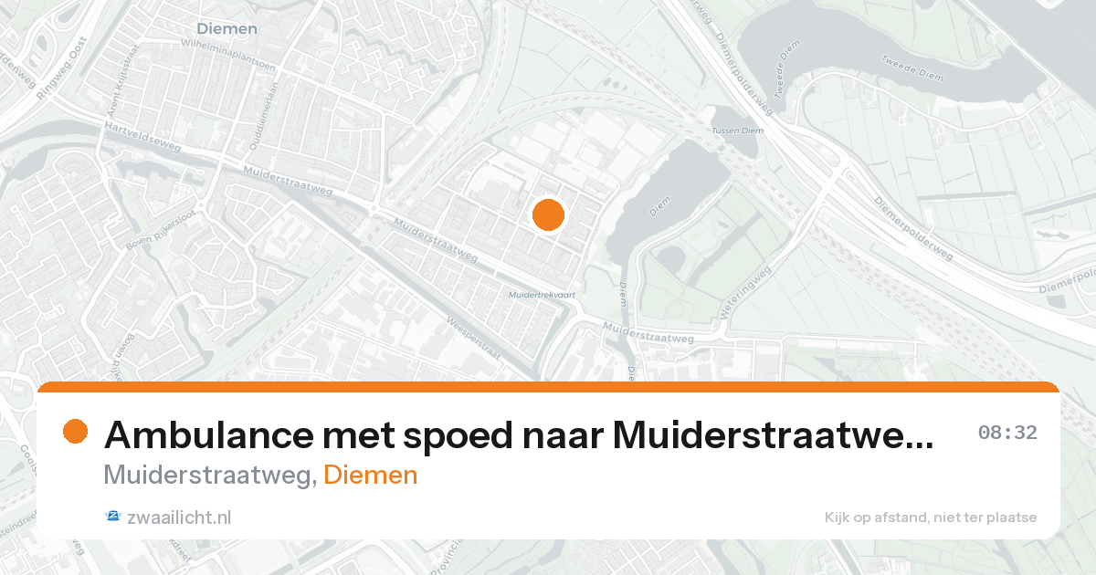 Ambulance met spoed naar Muiderstraatweg in Diemen — 17 aug 2026