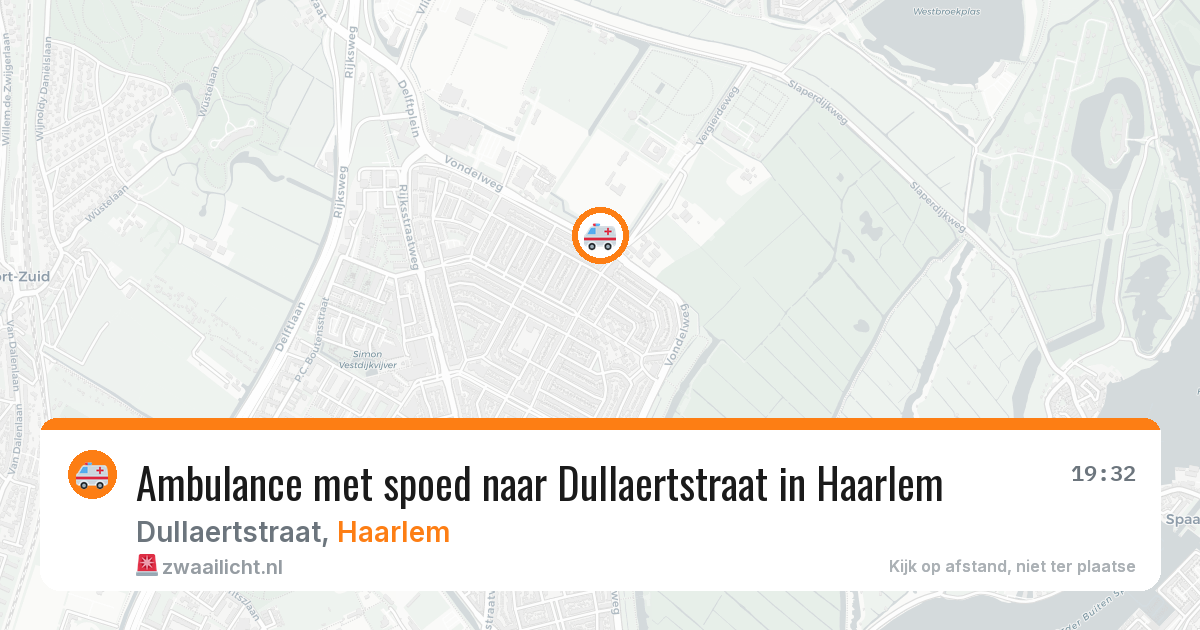 Ambulance met spoed naar Dullaertstraat in Haarlem — 20 mrt 2026