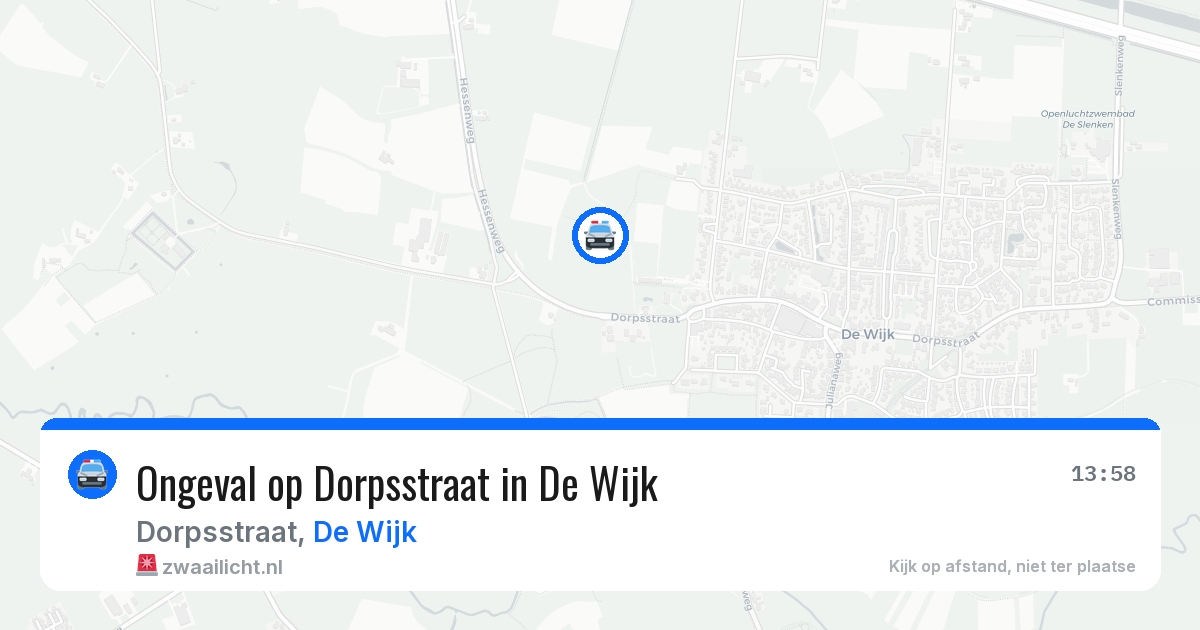 Ongeval op Dorpsstraat in De Wijk — 3 apr 2026