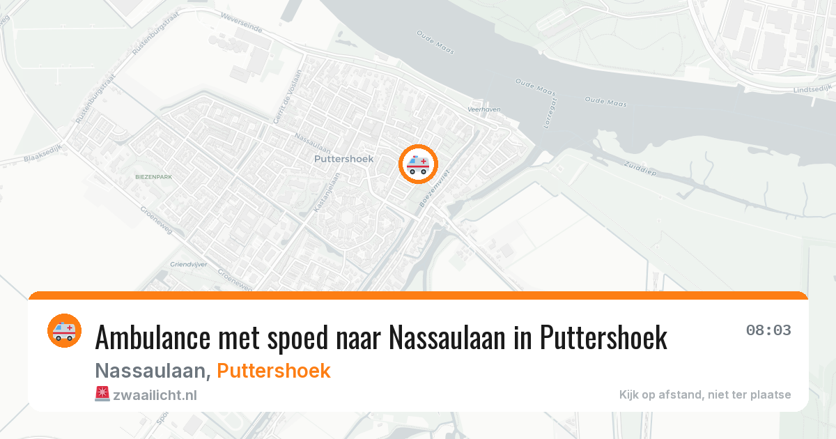 Ambulance met spoed naar Nassaulaan in Puttershoek — 23 mei 2026