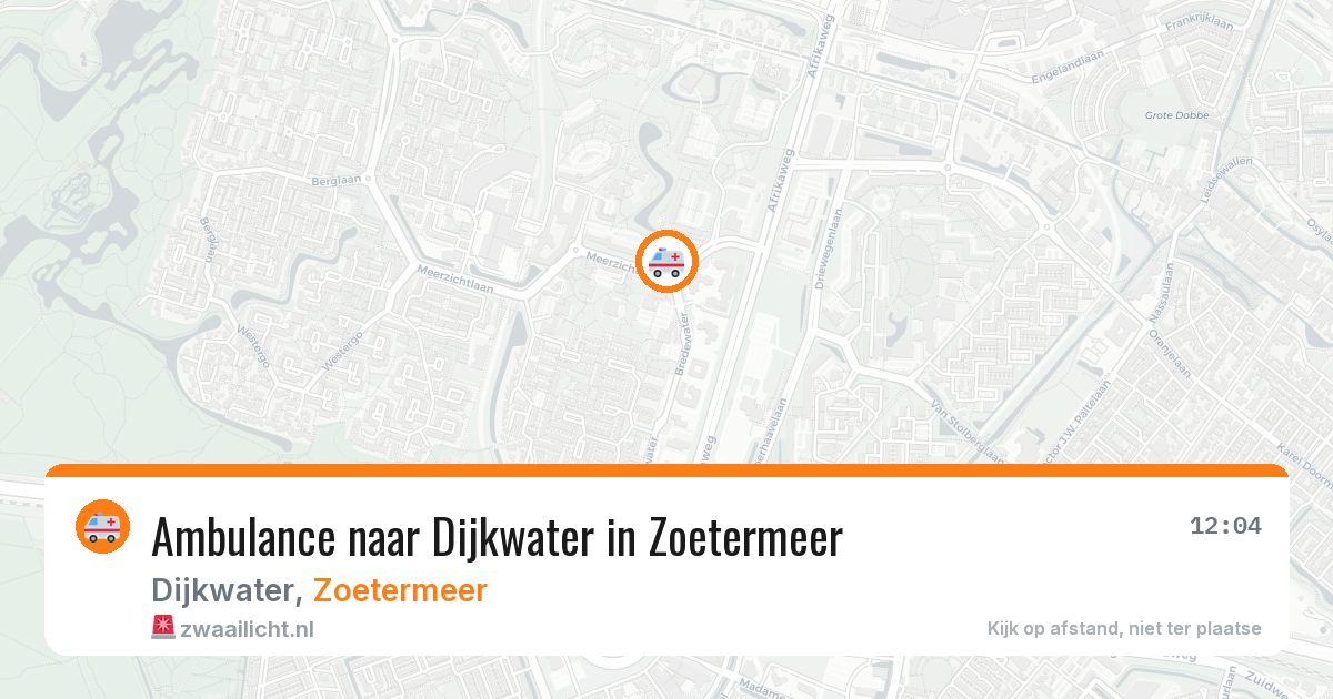 Ambulance naar Dijkwater in Zoetermeer — 14 mei 2026