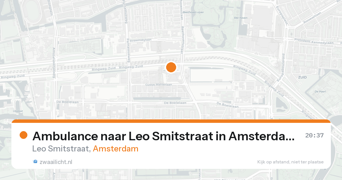 Ambulance naar Leo Smitstraat in Amsterdam — 15 aug 2026