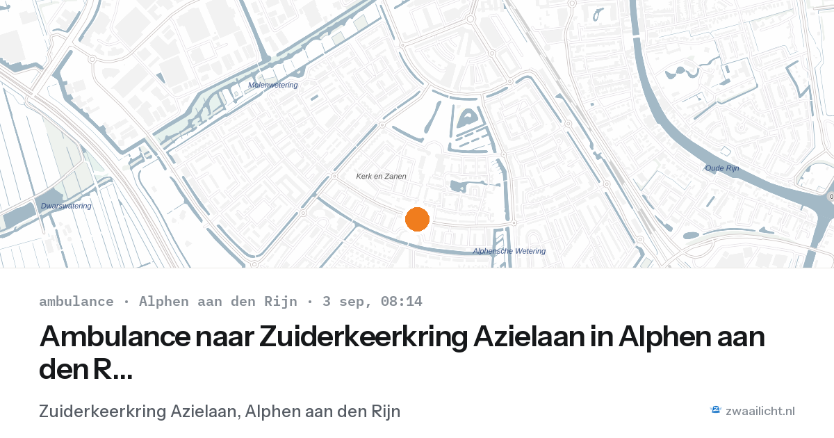 Ambulance naar Zuiderkeerkring Azielaan in Alphen aan den Rijn — 3 sep 2026