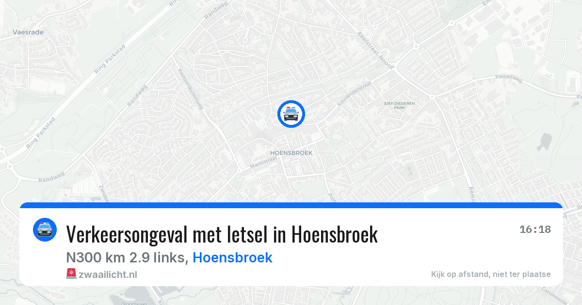 Verkeersongeval met letsel in Hoensbroek — 17 apr 2026