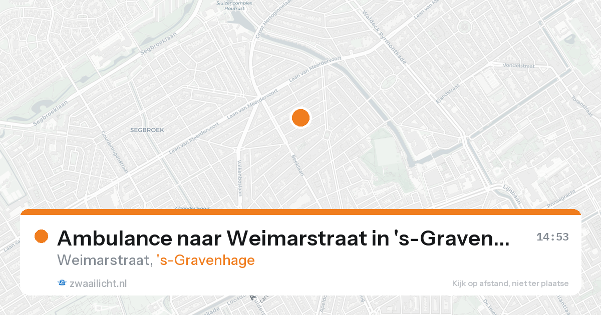 Ambulance naar Weimarstraat in 's-Gravenhage — 25 aug 2026