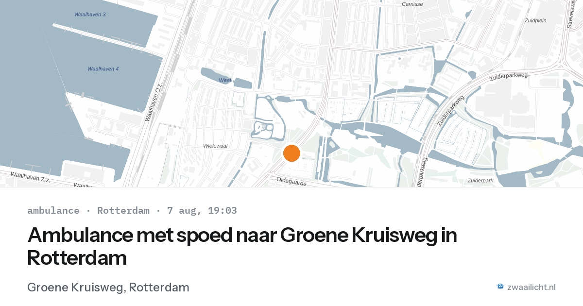 Ambulance met spoed naar Groene Kruisweg in Rotterdam — 7 aug 2026