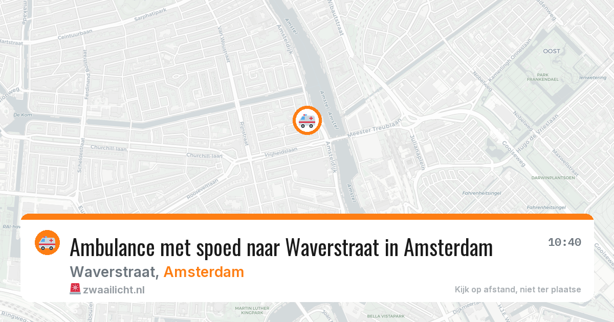 Ambulance met spoed naar Waverstraat in Amsterdam — 16 jun 2026