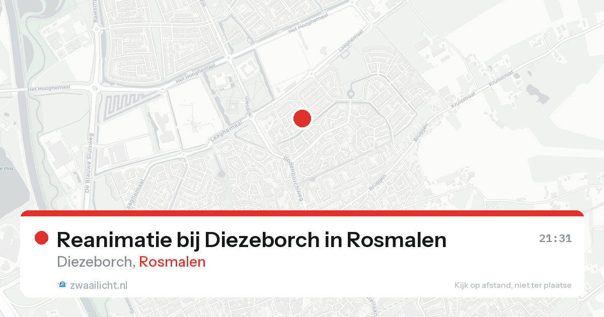 Reanimatie bij Diezeborch in Rosmalen — 16 aug 2026