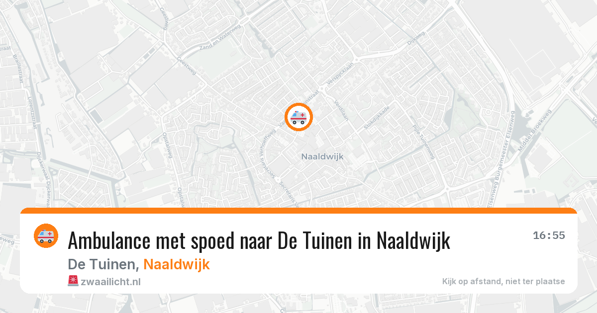 Ambulance met spoed naar De Tuinen in Naaldwijk — 8 aug 2026