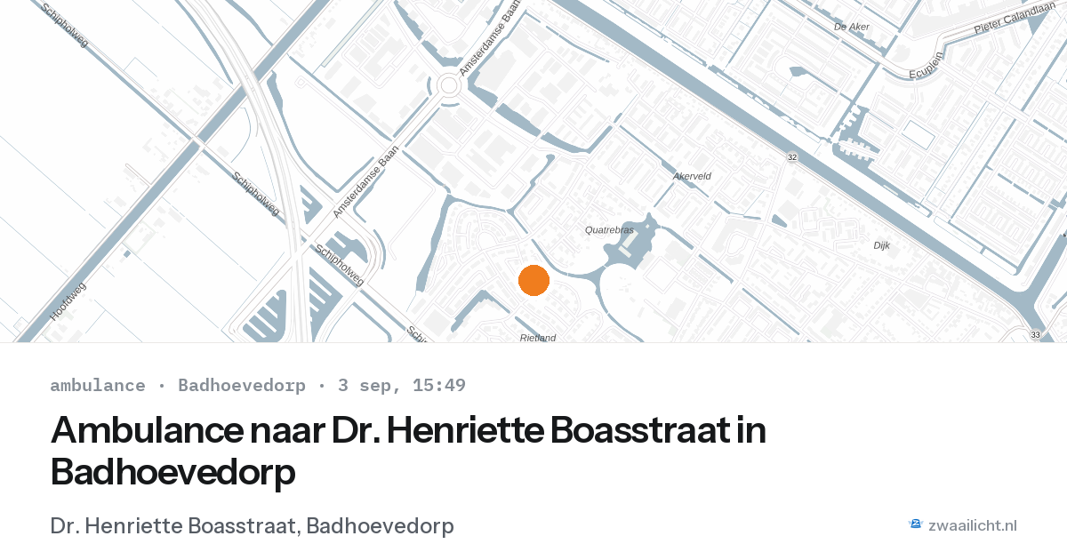 Ambulance naar Dr. Henriette Boasstraat in Badhoevedorp — 3 sep 2026