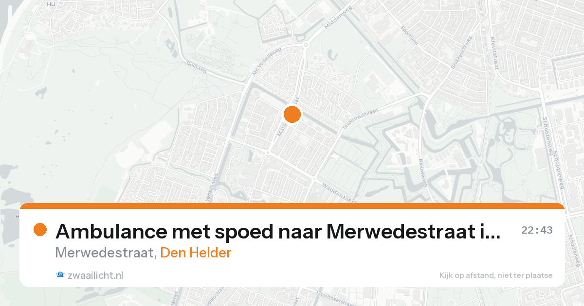 Ambulance met spoed naar Merwedestraat in Den Helder — 23 aug 2026