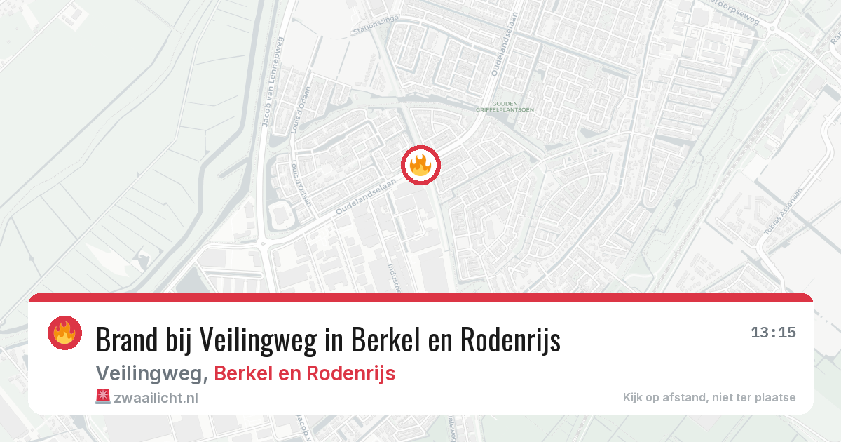 Brand bij Veilingweg in Berkel en Rodenrijs — 16 jun 2026