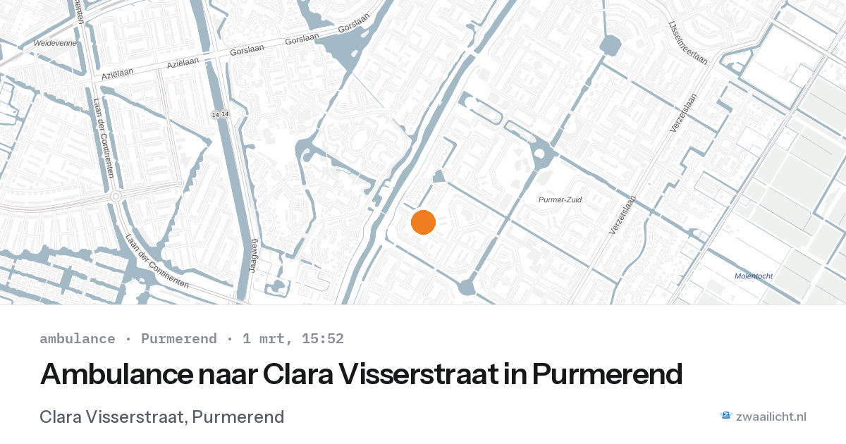 Ambulance naar Clara Visserstraat in Purmerend — 1 mrt 2026