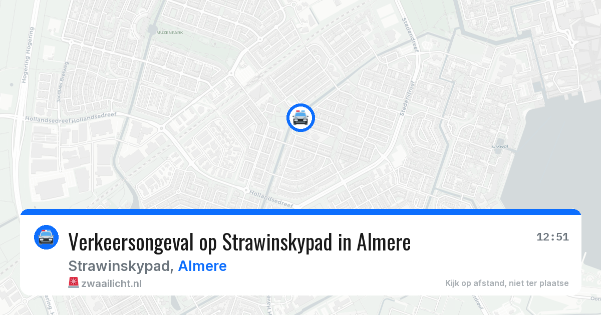 Verkeersongeval op Strawinskypad in Almere — 31 jul 2026